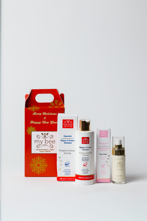Propolis & Keratin Shampoo + Propolis Face Cream bee mine
