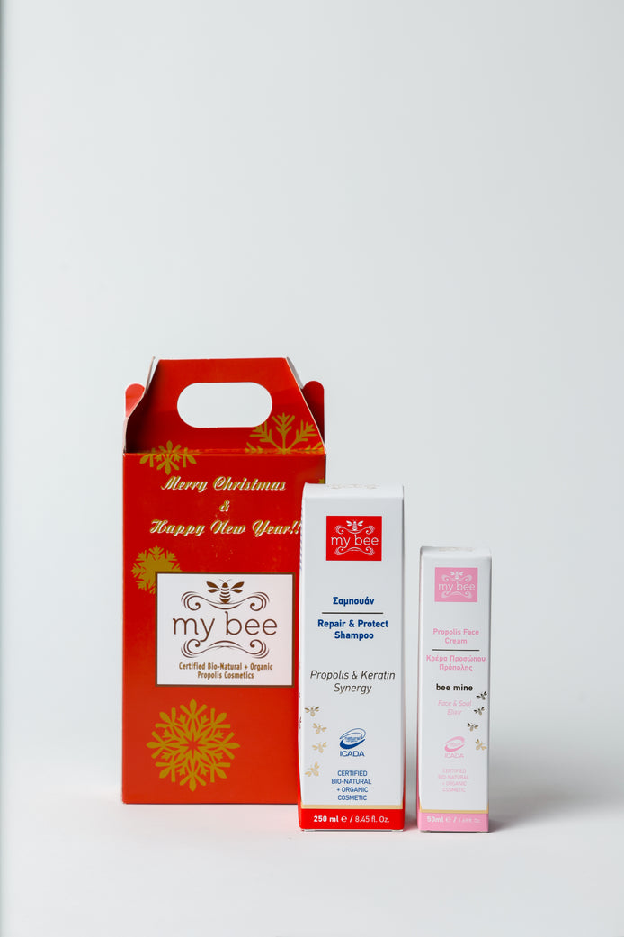 Propolis & Keratin Shampoo + Propolis Face Cream bee mine